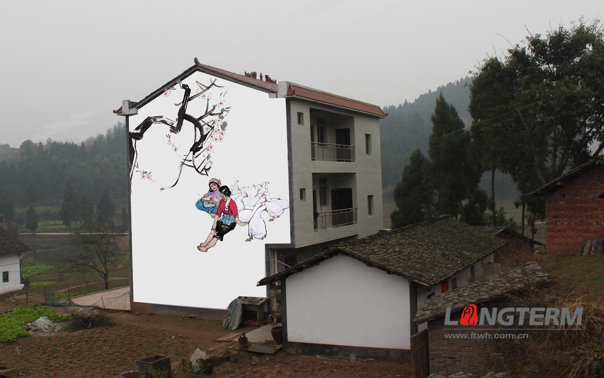 西充縣文化墻墻繪設計