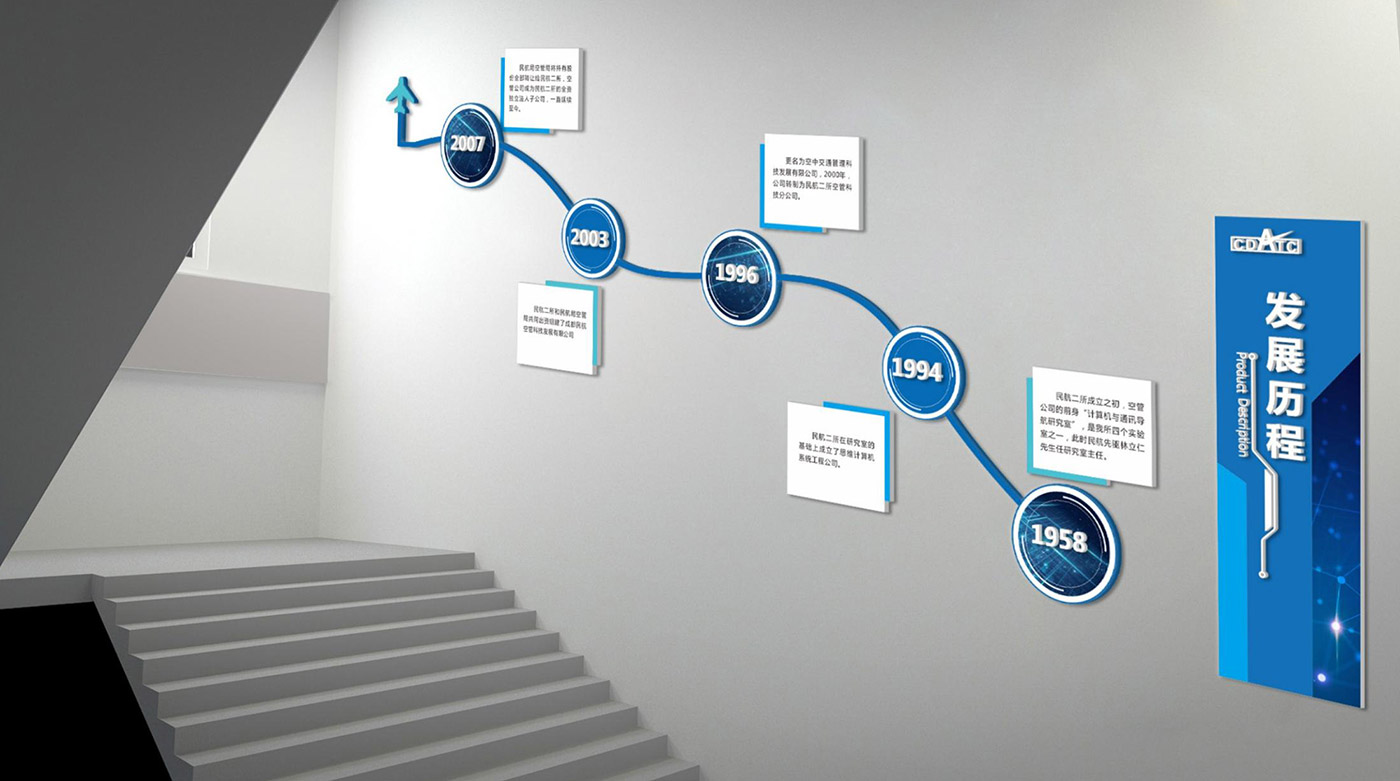 成都民航空管科技發(fā)展公司文化墻設計方案及報價